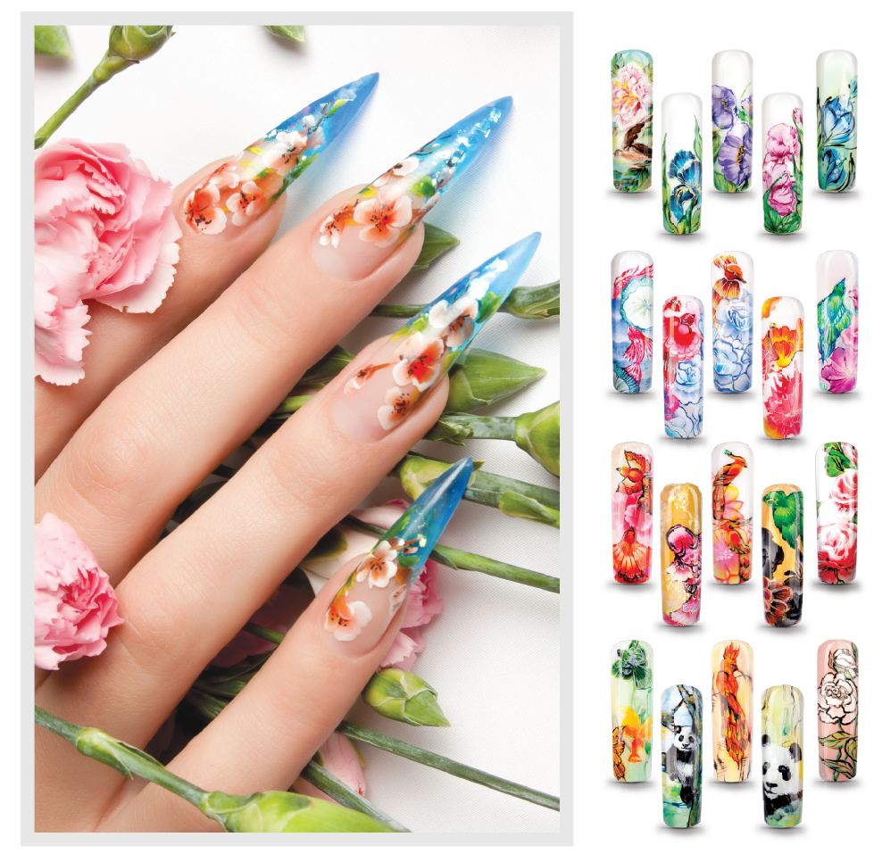 CNI Nail Art Chinesische Pinselmalerei Nail Art, Pinselmalerei, Chinesische Pinselmalerei, Floristikdesigns